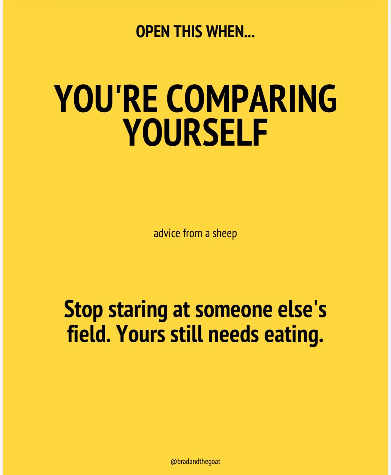 open this when…